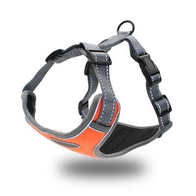 China Plain Padded Orange Designers No Pull Pet Harness Reflective No Pull Dog Harness for sale