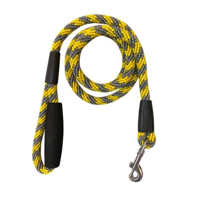 China Padded Mountaineering Durable Braided Round Rope Nylon Dog Pet Reflective Leash With Soft Handle for sale