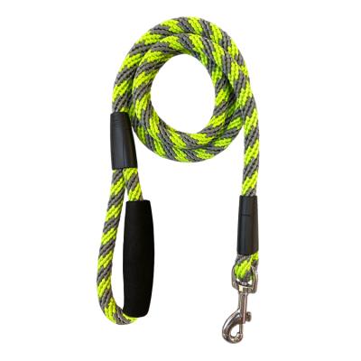 China Padded Double Handle Dog Round Rope Reflective Nylon Pet Leash Working Leashes for sale