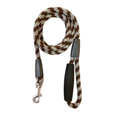 China Padded Strong Nylon Round Rope Padded Handle Heavy Duty Dog Leashes Rope Dog Leash for sale