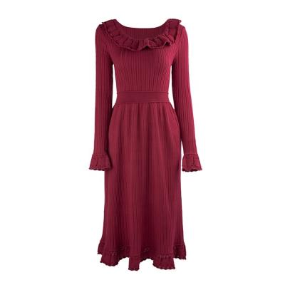 China RUYA Anti-Static Factory Custom Made High Quality Fashion Vintage Elegant Ruffled Dress for sale