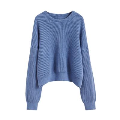 China Custom Made Anti-Wrinkle Ladies Tops Fashion Long Sleeve Winter Casual Women Apparel Pullover Knitted Sweater for sale