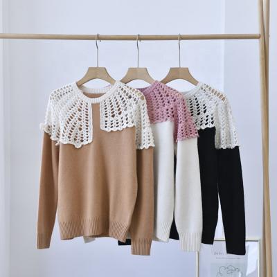 China Anti-wrinkle OEM 100% cashmere knit sweaters ladies sweaters custom logo customize casual sweaters for women for sale