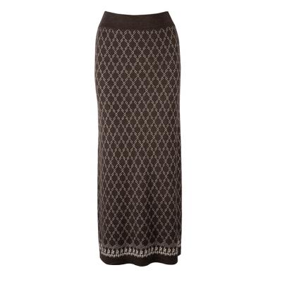 China High Elastic Waist Autumn Winter Women Clothing Ladies Casual Elegant Jacquard Maxi Anti-Static Knitted Skirt for sale