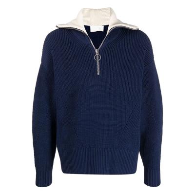 China Custom Made Winter Sweater Men Long Sleeve Knitwear Cotton Anti-Wrinkle Zipper Knitted Sweater For Men for sale