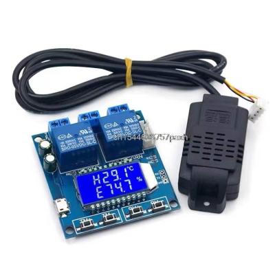 China Humidity Temperature Controller Digital Thermometer Hygrometer Control Module Automatic Dual Output Standard LCD Constant Regulator Board for sale