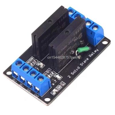 China Standard 2 Kanal OMRON SSR Relay G3MB-202P 5V DC 2 Channel Solid State Relay Board Module High Fuse For Arduino for sale