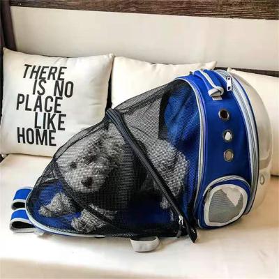 China Portable Outdoor Travel Pet Carrier Bag Cat Dog Backpack Transparent Pet Breathable Stored Space Bag for sale