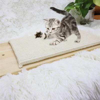 China Wholesale Custom Pet Viable Cat Scratcher Toy Board Solid Cat Scratching Mat Pad Wear-resistant Wooden for sale