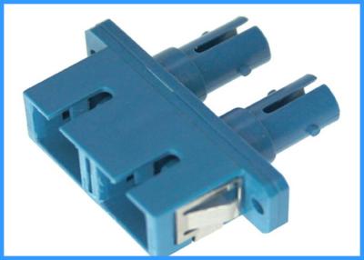 China Single ModeSC To SC Fiber Optic Adapters ,  Blue Housing Fiber Optic Coupler for sale