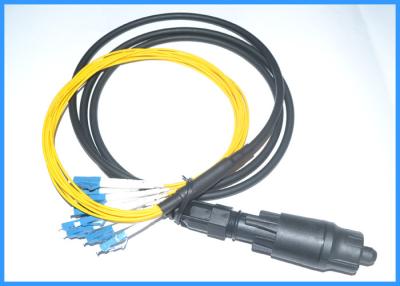 China MPO to LC UPC Fiber Optic Cable Assemblies 8 Cores Waterproof Outdoor Project for sale