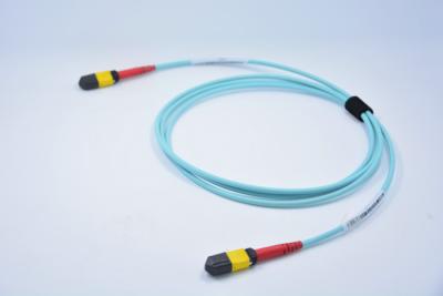 China Straight Indoor Fiber Optic Jumper / Flammability MPO Breakout Cable for sale