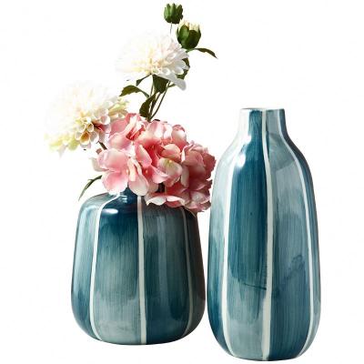 China Traditional Polished Blue Flower Vase for Scandinavian Home Decor Vase Home Decor Tall Vases for sale