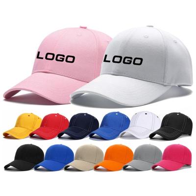 China Six Panel Baseball Cap Hot Sales Promotion Hats Customize Logo Pure Color Cotton Six Panel Baseball Cap for sale