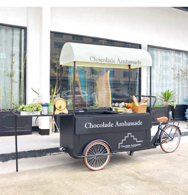 China Outdoor Street Hotel Tricycle Ice Cream Cart Bicycle Design with Milk Raw Material for sale