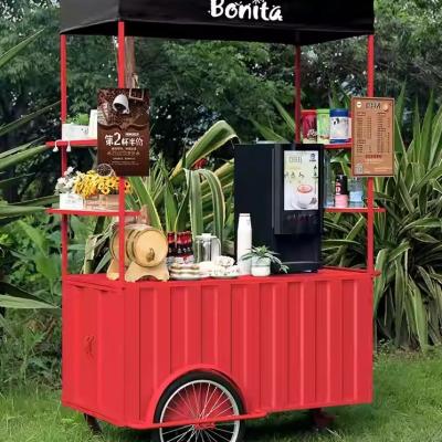 China Outdoor Street Food Cart Mobile Coffee Carts Electric Tricycle Fast Food Equipment for sale