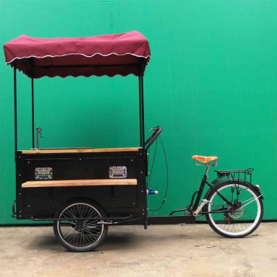 China Stainless Steel Coffee Cart Trailer for Outdoor Bike and Street Vending Tricycle for sale