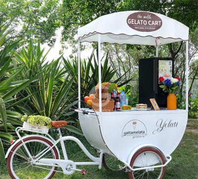 China Outdoor 3 Wheels Coffee Kiosk Food Cart Ice Cream Cargo Juice Coffee Cart Bike Kiosk for sale