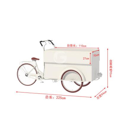 Chine Découvrez les joyaux alimentaires du comté de Los Angeles avec notre chariot à tricycle culinaire poussé à la main 150*70*230 cm à vendre