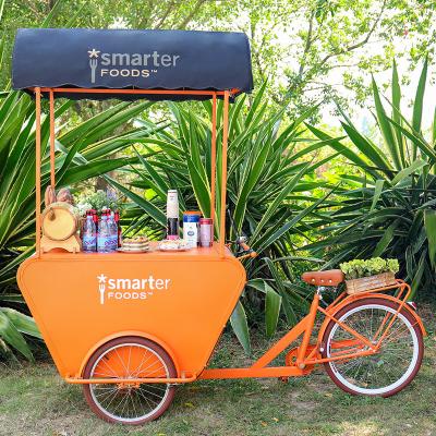 China Tipo de triciclo de fast food/carrinho de café/bicicleta de café para planta de processamento de vegetais à venda