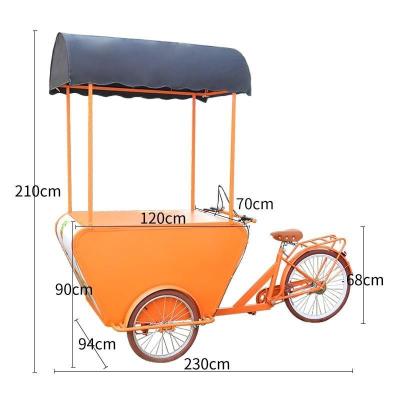 Cina 230*94*210cm Street Snack Food Cart Triciclo per vendita al mercato di vendita di cibo facile mobile in vendita