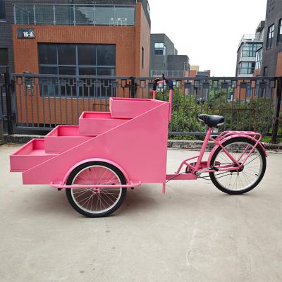 Chine Chariot de vente alimentaire personnalisé pour les fruits et les fleurs à haute productivité sur le tricycle de rue à vendre