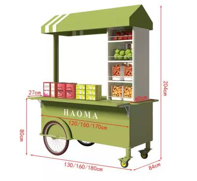 China Hand Push Cart for Commercial Street Food Optional Equipment Ice Cream Machine for sale