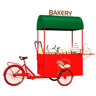 China Mobile Electric Bicycle for Fast Food Portable Coffee Bike Flower Snack Selling Cart for sale