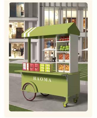 China Multifunctional Hand Push Cart Food Vending Cart for Coffee and Ice Cream for sale