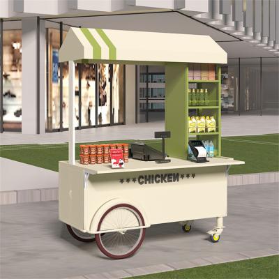 China Highly Customized Colors Mini Hand Push Street Snack Vending Trolley Fast Food Stand Cart with Big Storage Capacity for sale