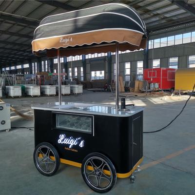 China Mobile Outdoor Gelato cart ice cream cart Ice Cream push cart for sale