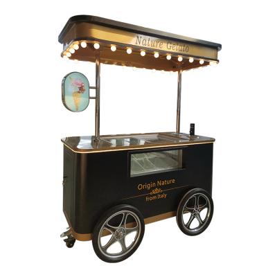 China Thailand Slush Coffee Ice Cream Cart Beach Selling Ice Cream Push Cart for sale