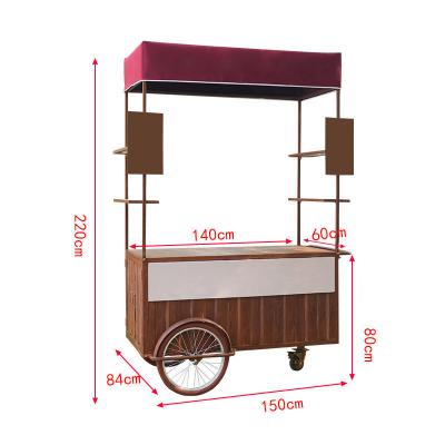 China Craft Beverage Bike Handcrafted Push Cart for Sustainable Food Cart Solutions for sale