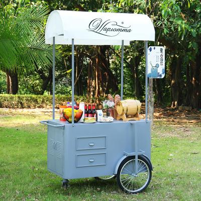 China Custom 3 Wheel Cargo Bike Hand Push Cart Street Food Delivery Bike with Display Freezer for sale for sale