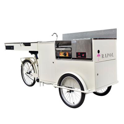 China Customized  Stylish Ice Cream Push Cart Multifunctional Food Cart for sale