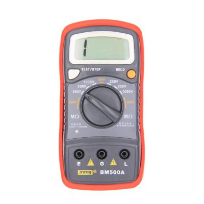 China BM500A Digital Megger 1000V Insulation Resistance+Measure Voltage Range BM500A Digital Megger 1000V Auto Insulation Resistance Ohm Meter Tester Megohmmeter Multimeter Voltmeter LED Indication for sale