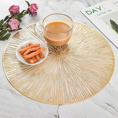 China Custom Round 38cm Place Mat Stocked PVC Washable Decoration Meal Mat European Style Place Mat for sale