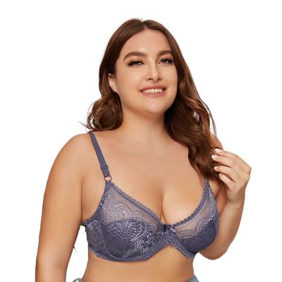 China De Poyan Cavity French Bra High Quality QUICK DRY Underwire Lace Plus Size Bras For Women Big Girl In Bra for sale