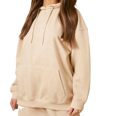 China Wholesale QUICK DRY Oversized Cotton Women's Long Sleeves Plain Drawstring French Terry Hoodies Sweatshirt Sweatshirts for sale