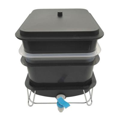 China Garden Composting Worm Plastic Compost Bin And Functioning Tray Be Acted As A Flowerpot For Planting Directly for sale