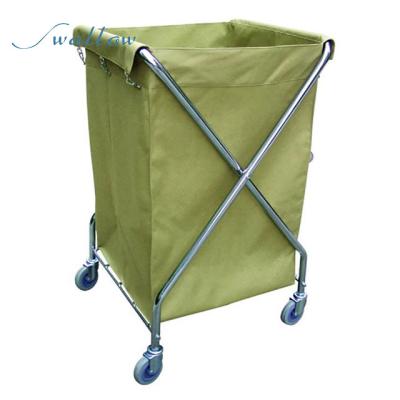 China Hotel Commercial Folding X-Cart, Laundry Basket Rolling Cart | Swallow 62x62.5x98.5cm for sale