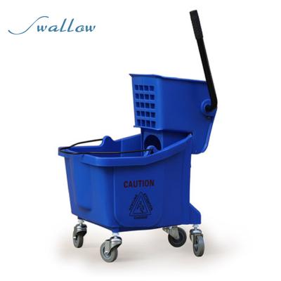 China Sustainable Side Wringer Commercial Broom Bucket On Wheels for sale