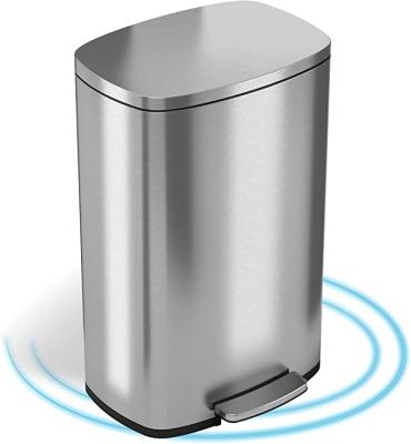 China Sustainable Stainless Steel Kitchen Trash Can With Removable Plastic Inner Bucket for sale