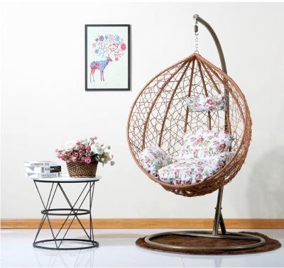 China Modern Casual Outdoor Hanging Wicker Chair PE Rattan Egg Patio Swing Chair For Leisure for sale