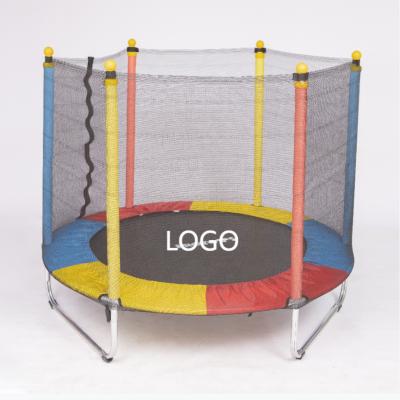 China With Protective Net Factory Direct Sales Good Quality Sports Multi Color Children Kids Trampoline With Safety Net for sale