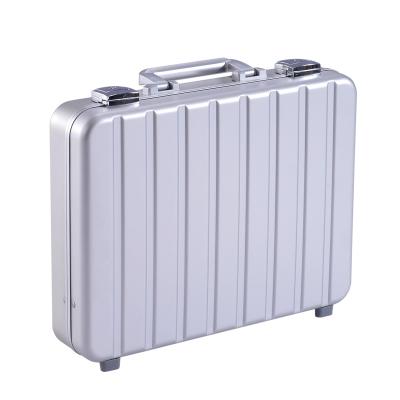 China OEM Enterprise Laptop Tool Suitcase Aluminum Business Advanced Portable Briefcase With Leather Lining for sale