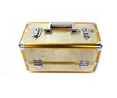 China Leather cosmetic case with 4 movable trays for sale