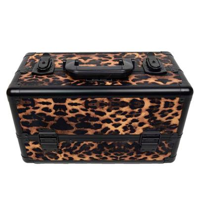 China Funky Funky Aluminum Lockable Multifunctional Portable Makeup Boxes With 4 Trays for sale