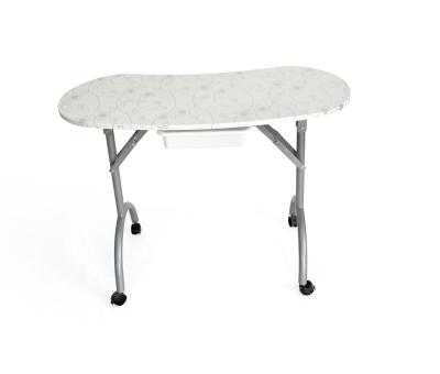 China Modern portable and foldable manicure table with ABS drawer for sale