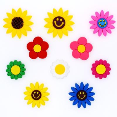 China Soft Croc Charm PVC Croc Sunflower Shoe Charms For Shoes Accessories for sale